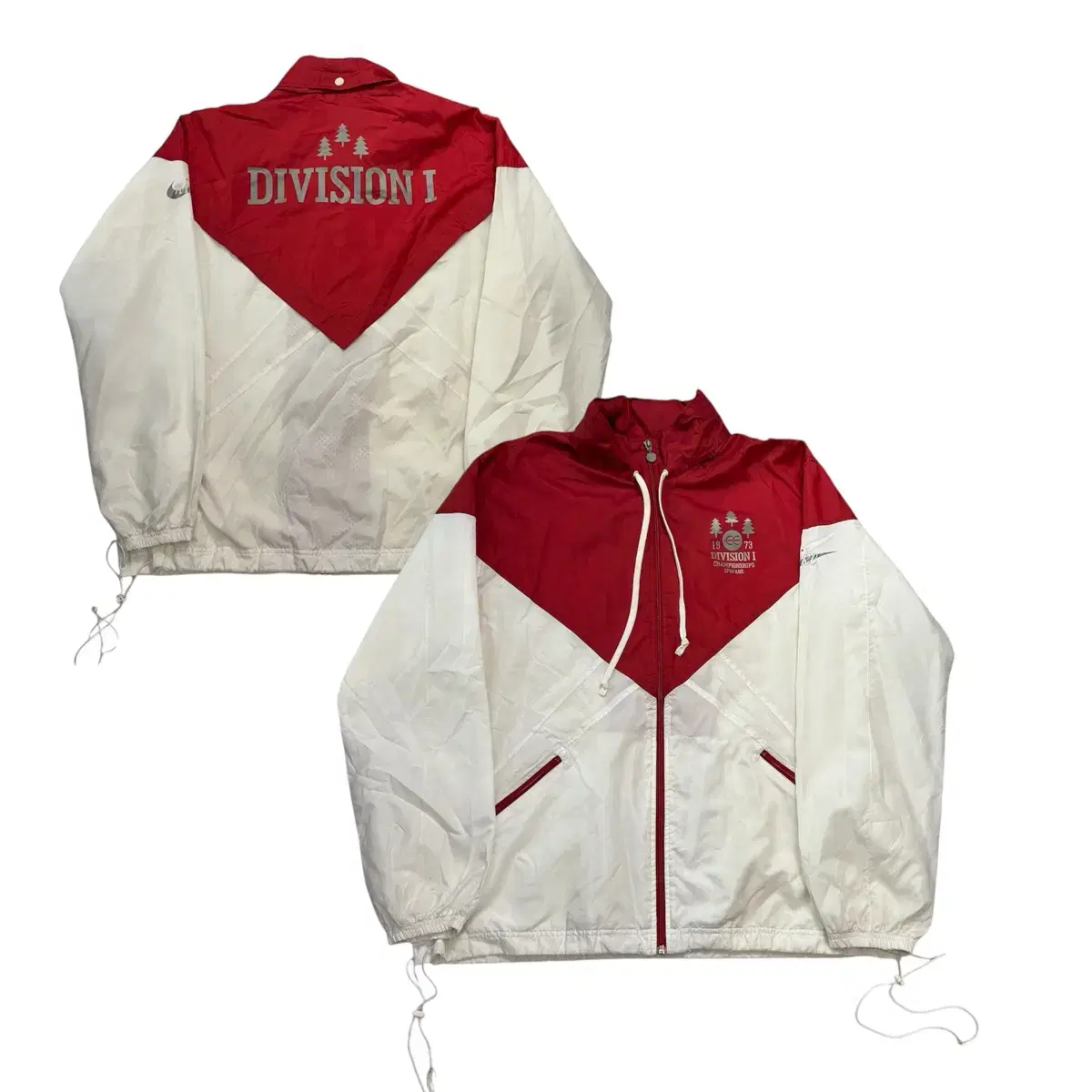 00s Nike White Leather Big Logo Windrunner Windbreaker 2Xl