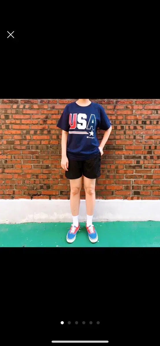 챔피온 빈티지 USA 네이비 티셔츠 L