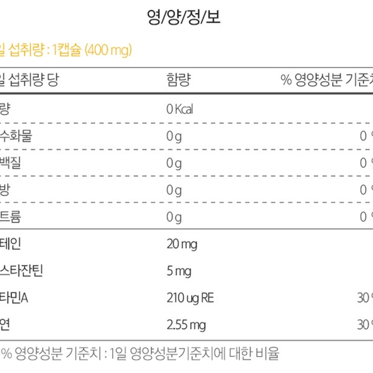 엔바이탈 루테인아스타잔틴 400mg x 60캡슐 x2BOX