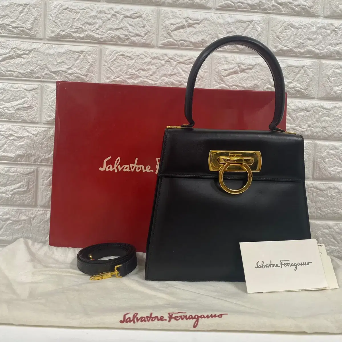 FERRAGAMO / 빈티지 페레가모 간치니 스몰 켈리백 / 투웨이백