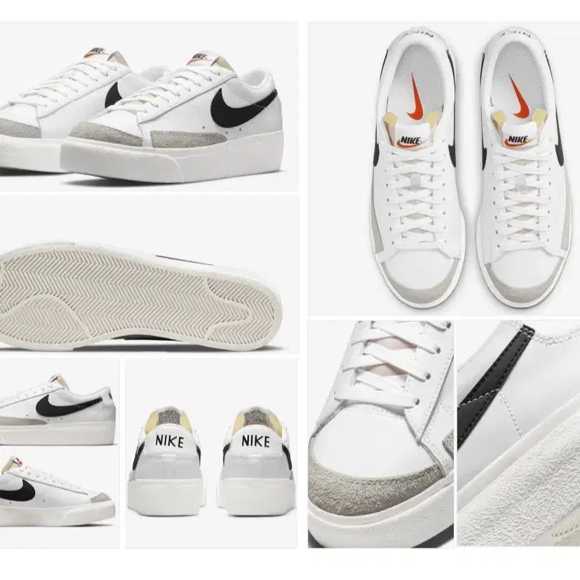 W) Nike Blazer Low Platform White Black2