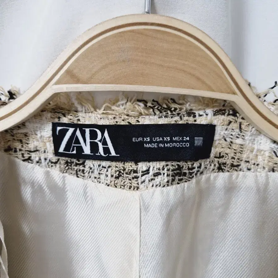 ZARA 자라 NWT 프레이드 V 넥 트위드 블레이저 자켓