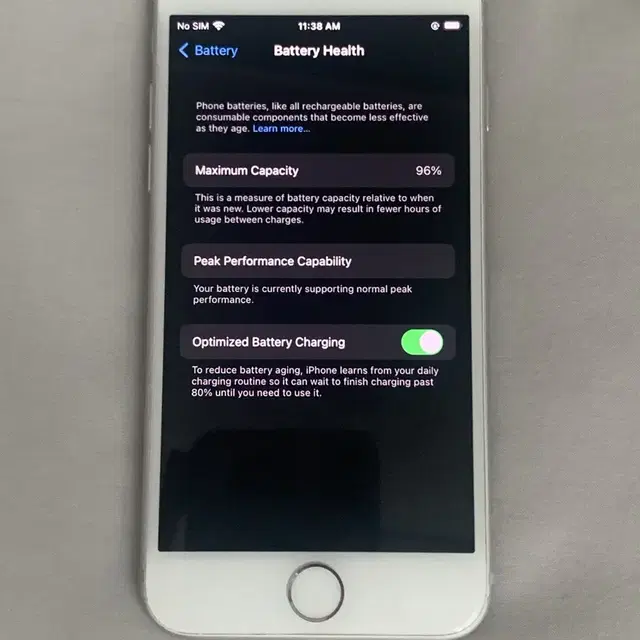 아이폰 7 실버 128 기가 배터리 96% 판매