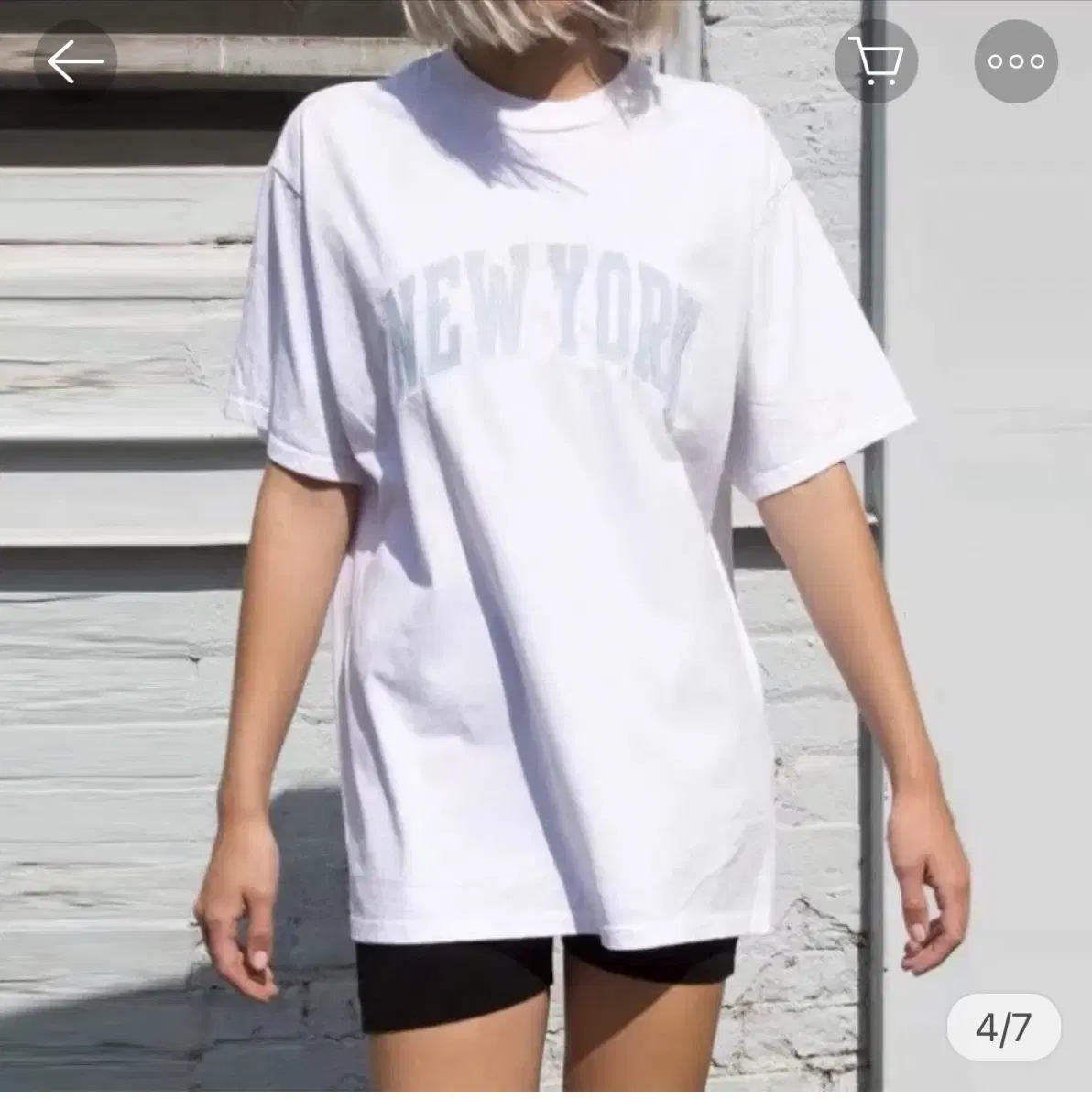 브랜디멜빌 penelope white newyork oversized t