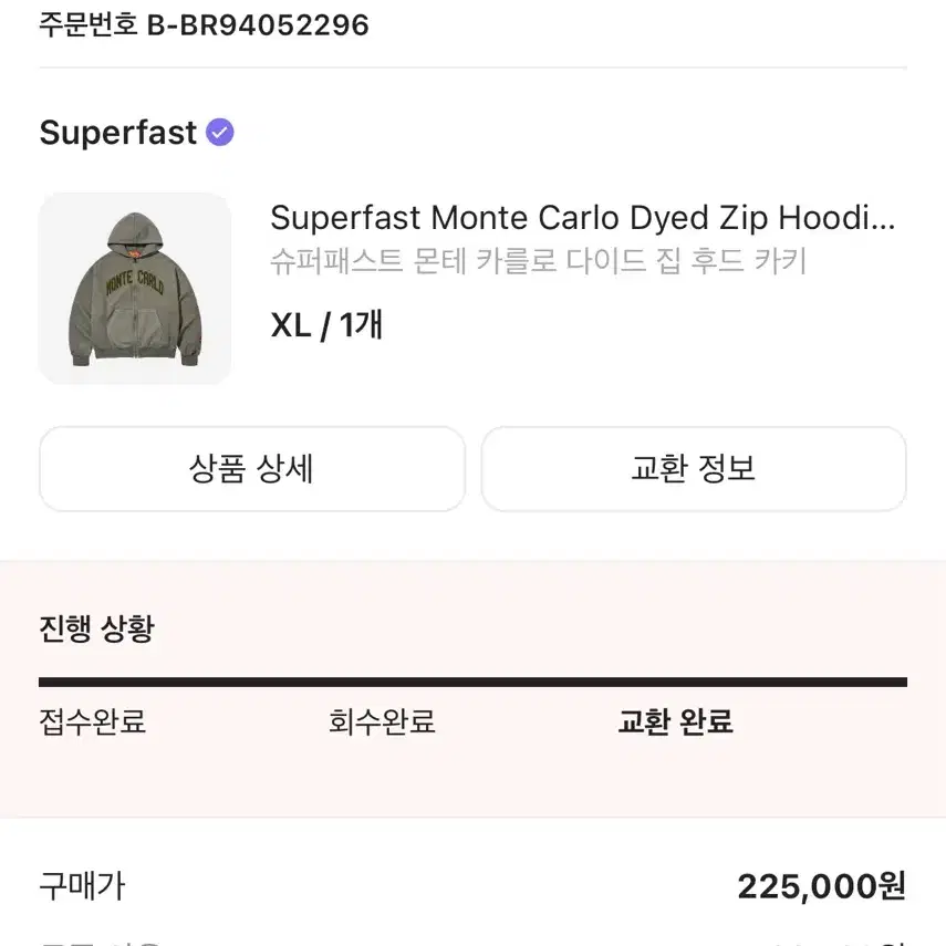 [판매] SUPERFAST 슈퍼패스트 몬테카를로 다이트 집 후드 카키