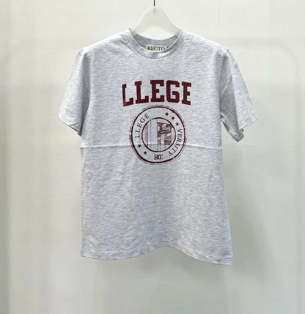 Recto llege short sleeve T-shirt melange gray