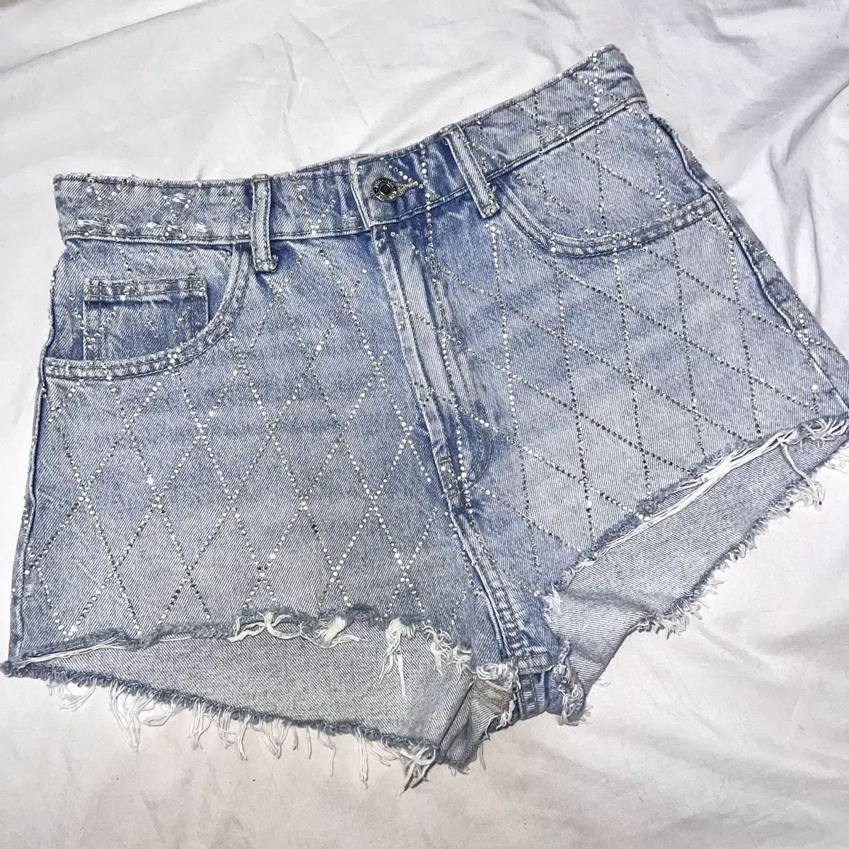 Onegyaru Rock Chic Punk Cubic Denim Hot Pants Short Pants Jeans Shorts Y2K Watuke