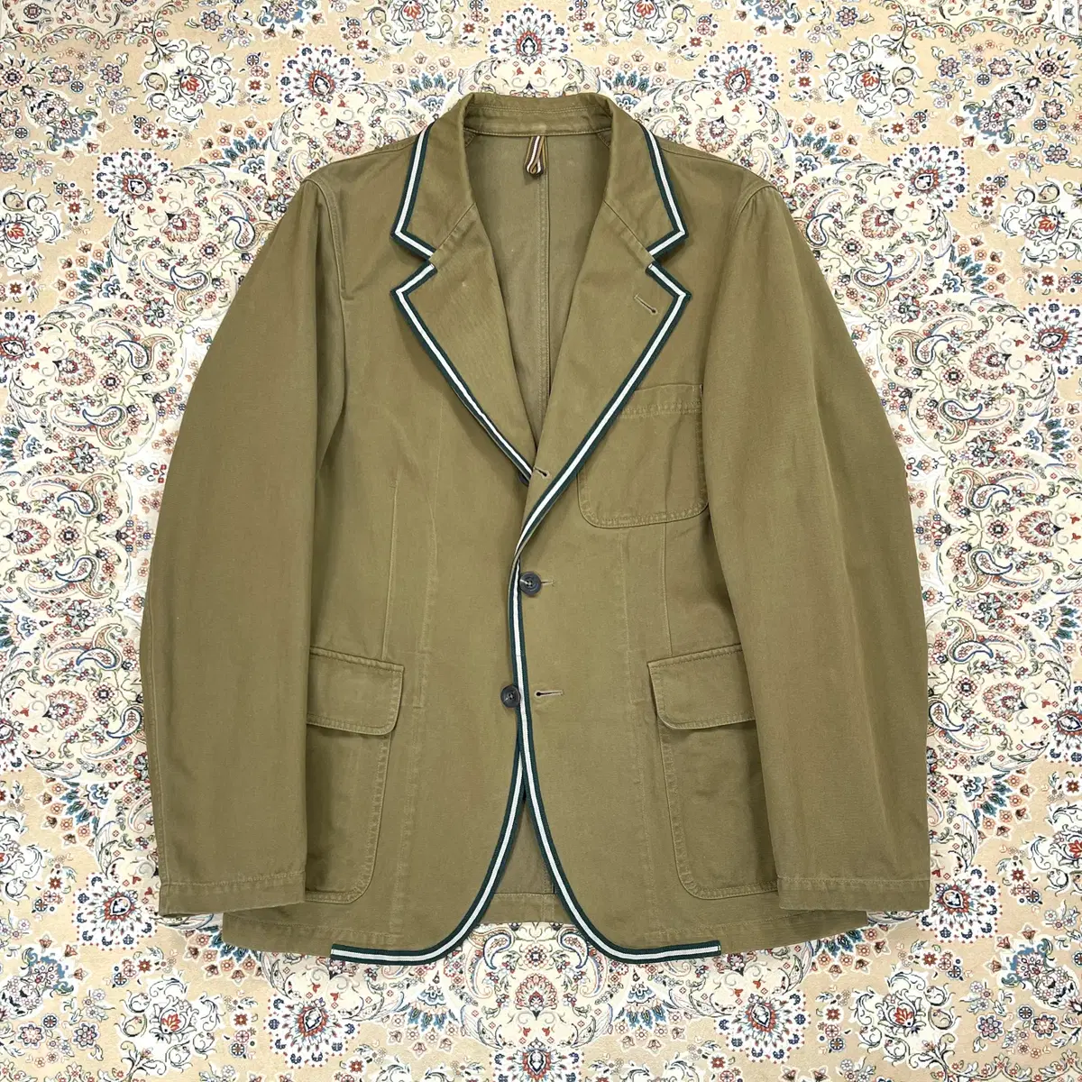 [Grade B, 38] Drex MK1 Beige Chino Piping Games Blazer Jacket