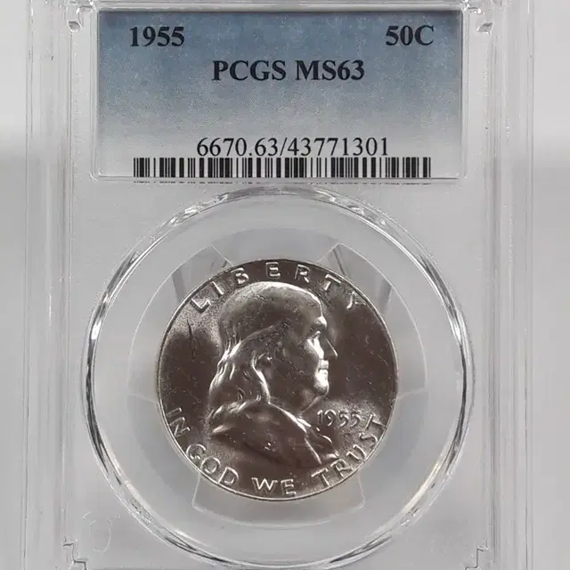 1955년 미국 프랭클린 하프달러 PCGS MS63 미사용 은화