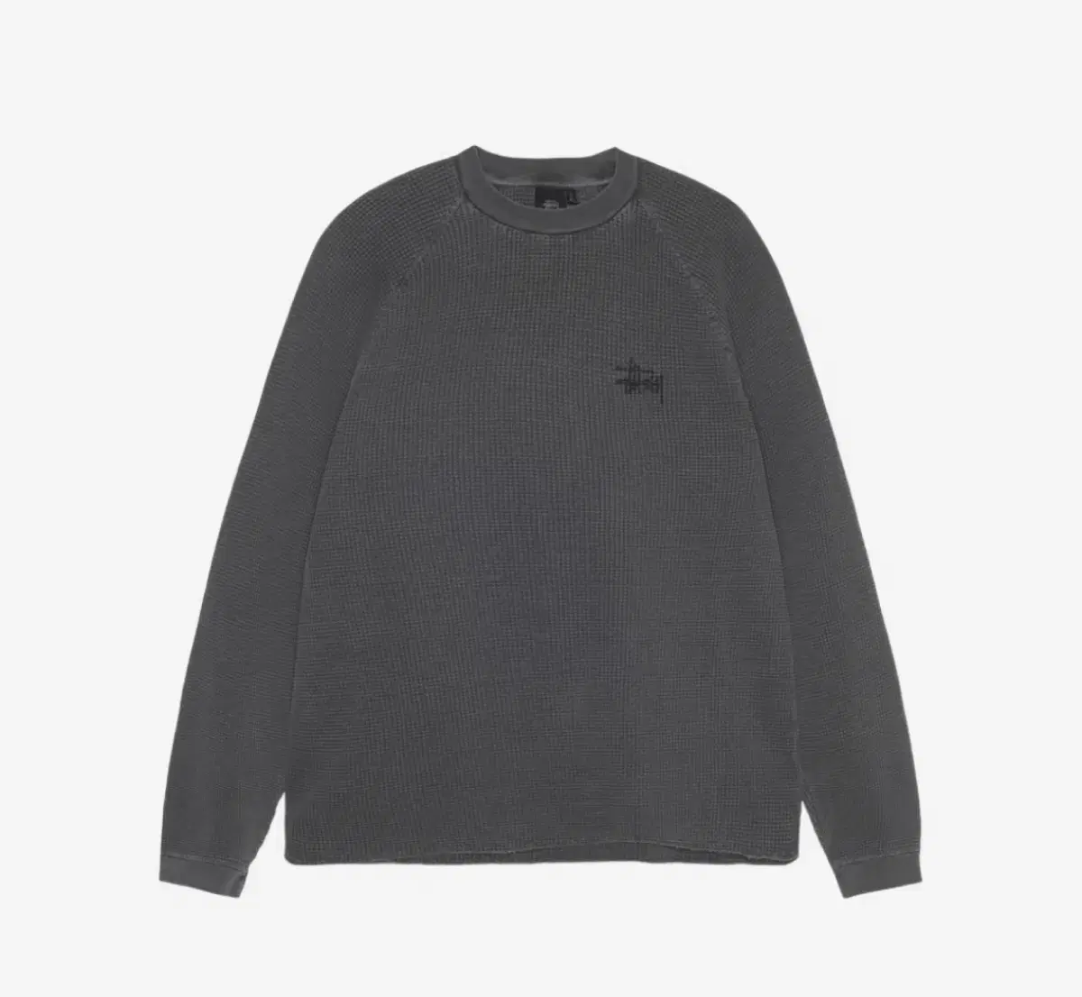 Stussy Reglan Thermal Long Sleeve Crew Washed Black XL