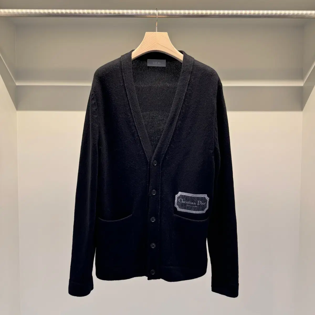 Dior Couture Embroidered Cashmere Cardigan Black/L