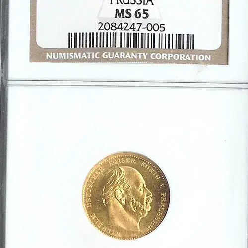 금화 , 독일 1872년 발행 10 마르크 금화 NGC MS65