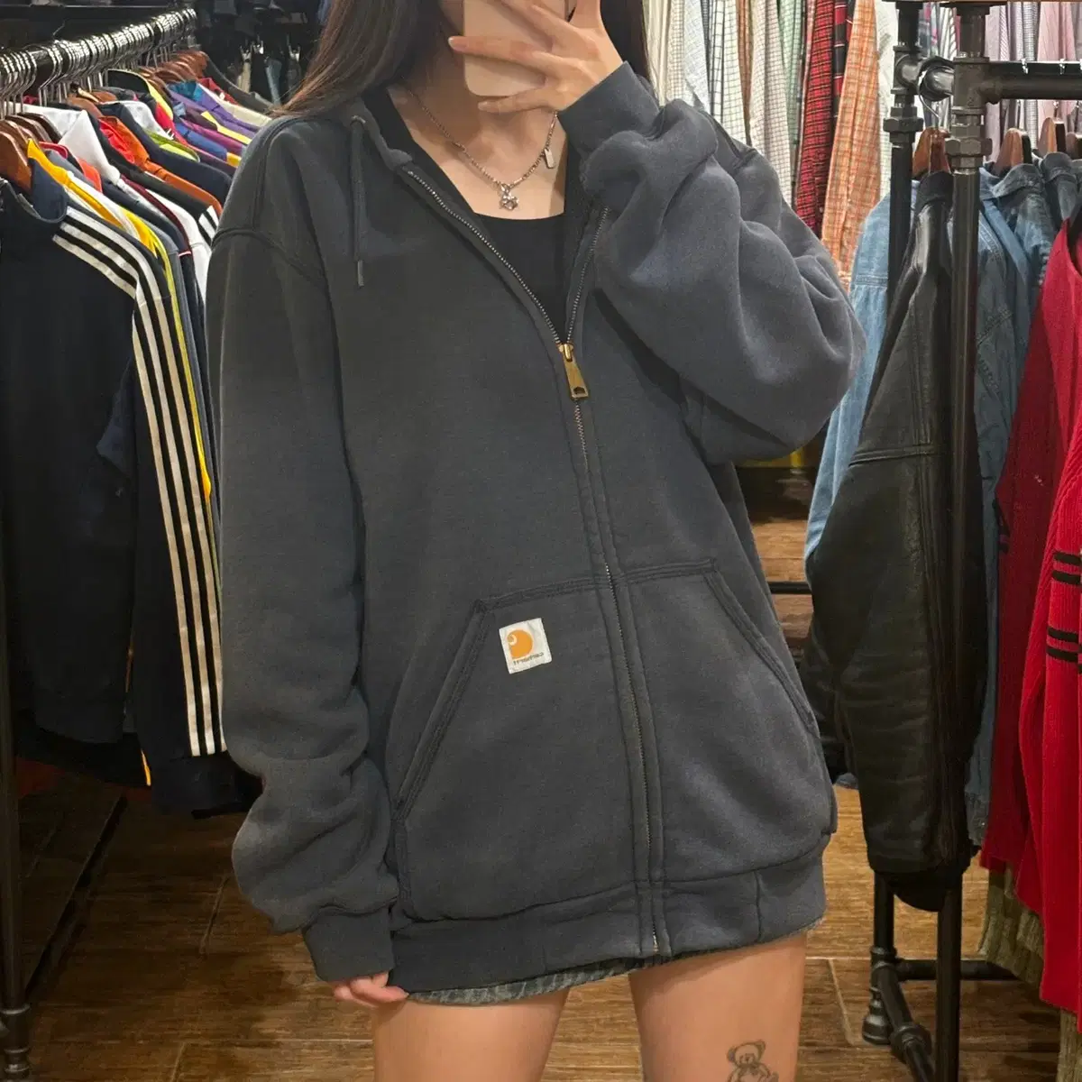 [HI] CARHARTT 칼하트 후드 집업 다크그레이 (S)