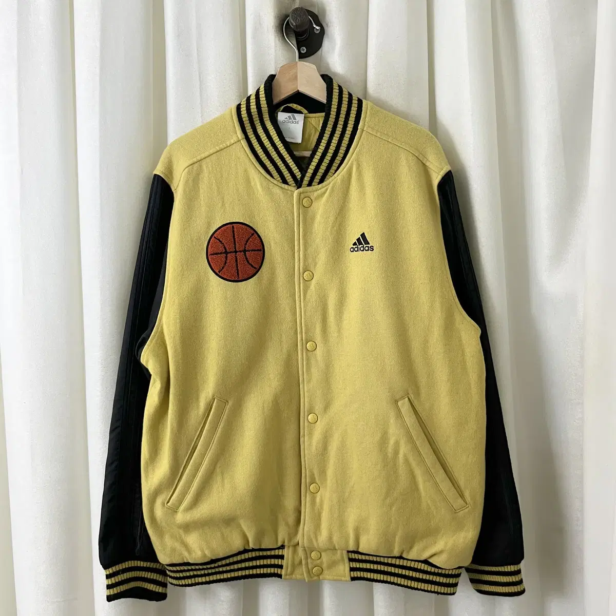 Adidas Yel Black Baskball Varsity Jacket