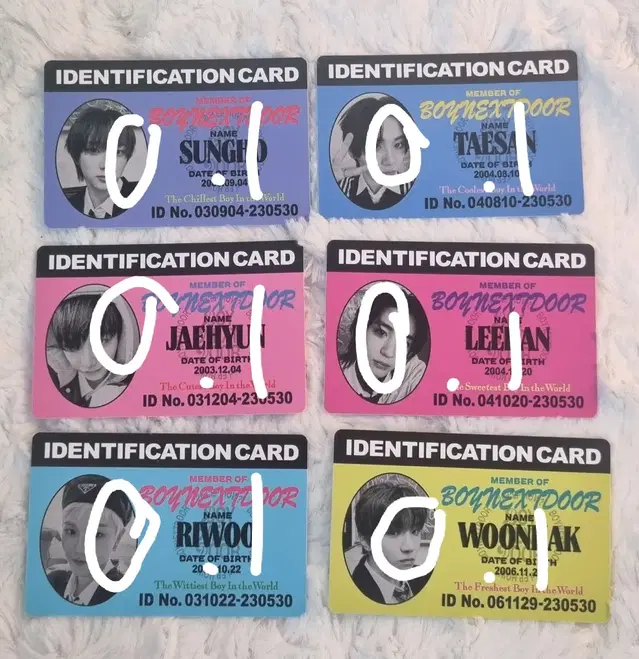 BOYNEXTDOOR IDENTIFCATION CARD