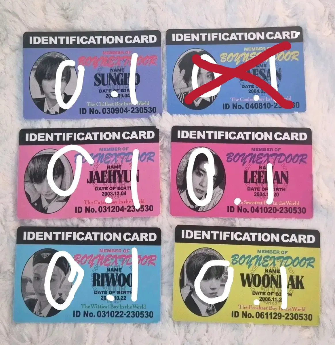 BOYNEXTDOOR IDENTIFCATION CARD