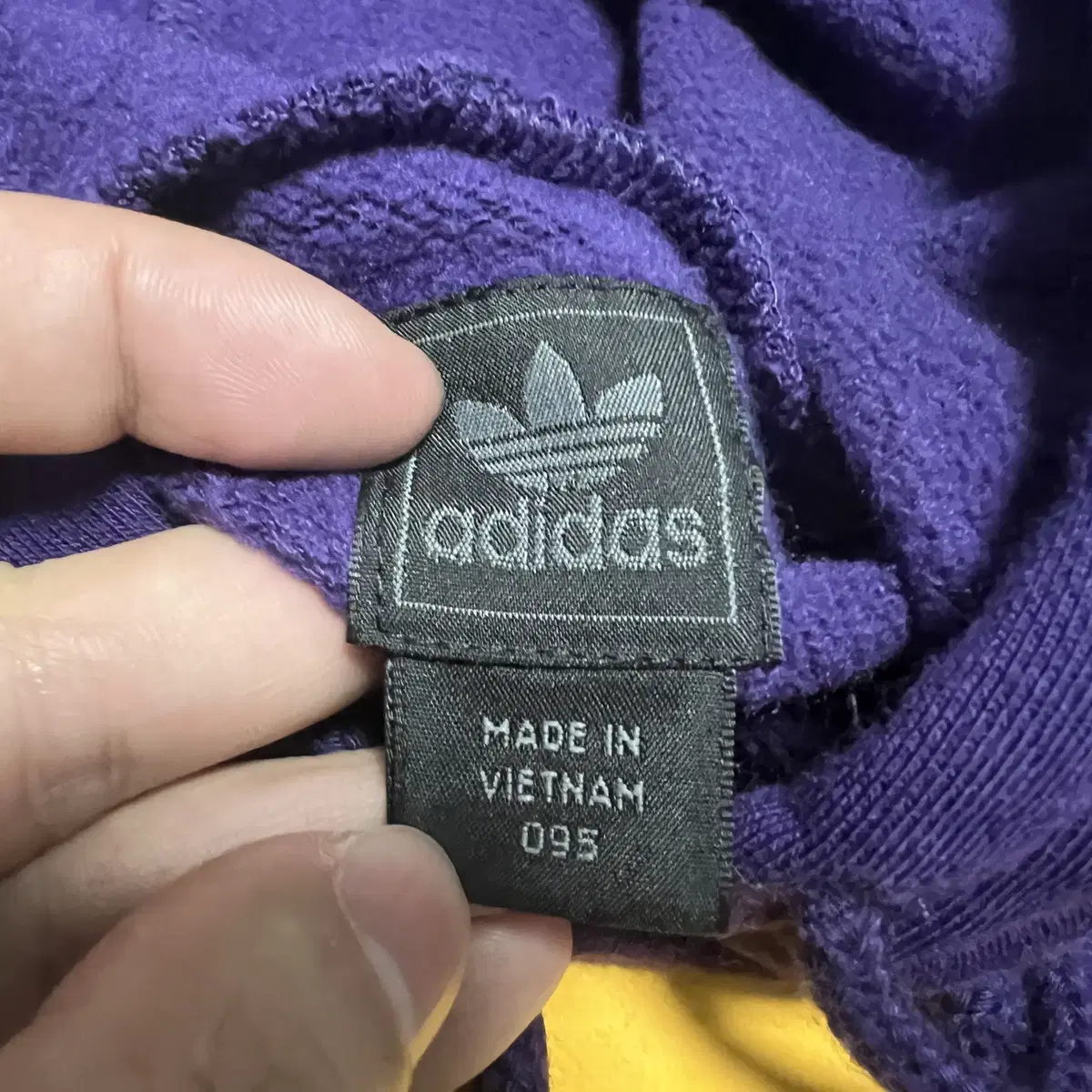 ADIDAS 아디다스 파이어버드 빅로고 퍼플 후드티(M)