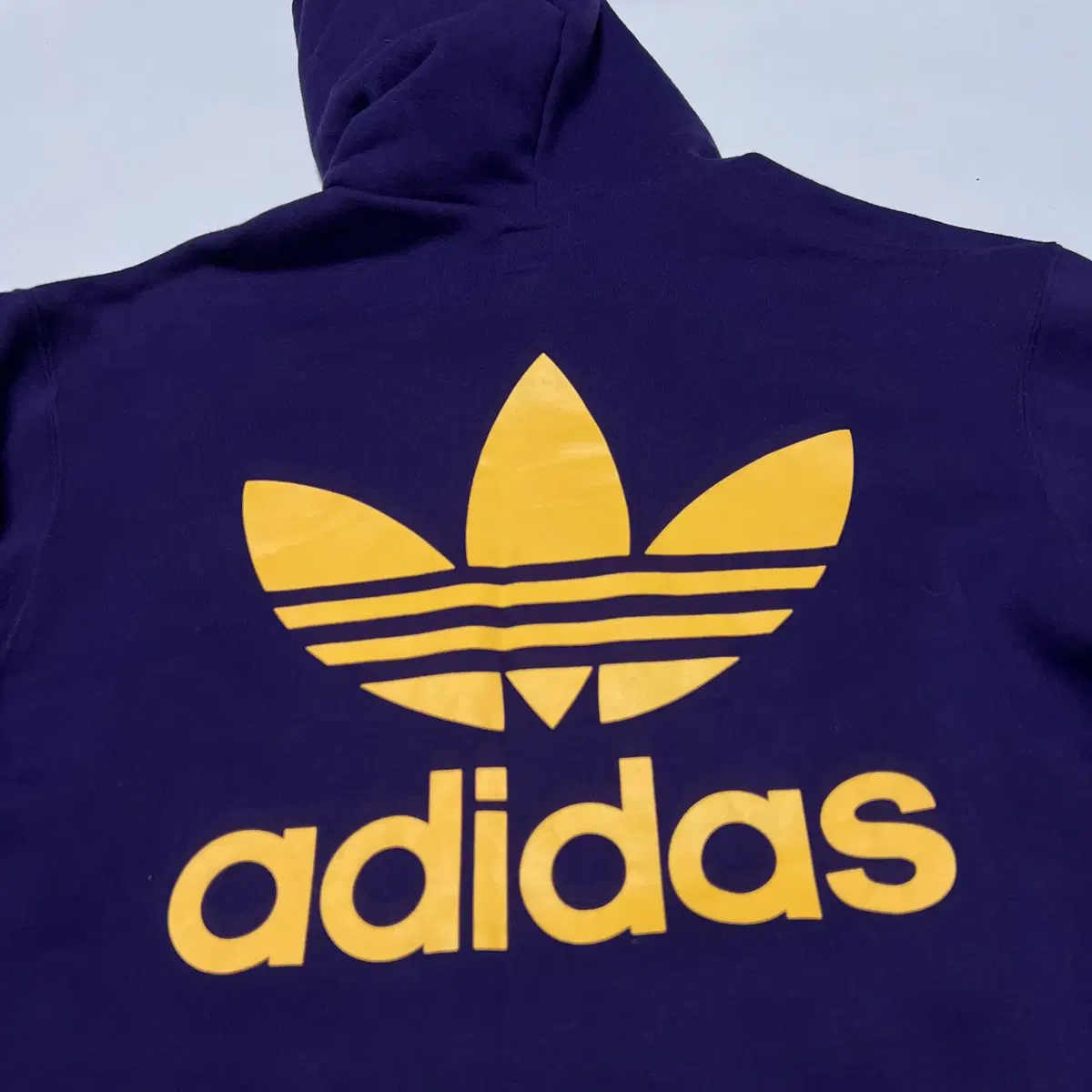 ADIDAS 아디다스 파이어버드 빅로고 퍼플 후드티(M)