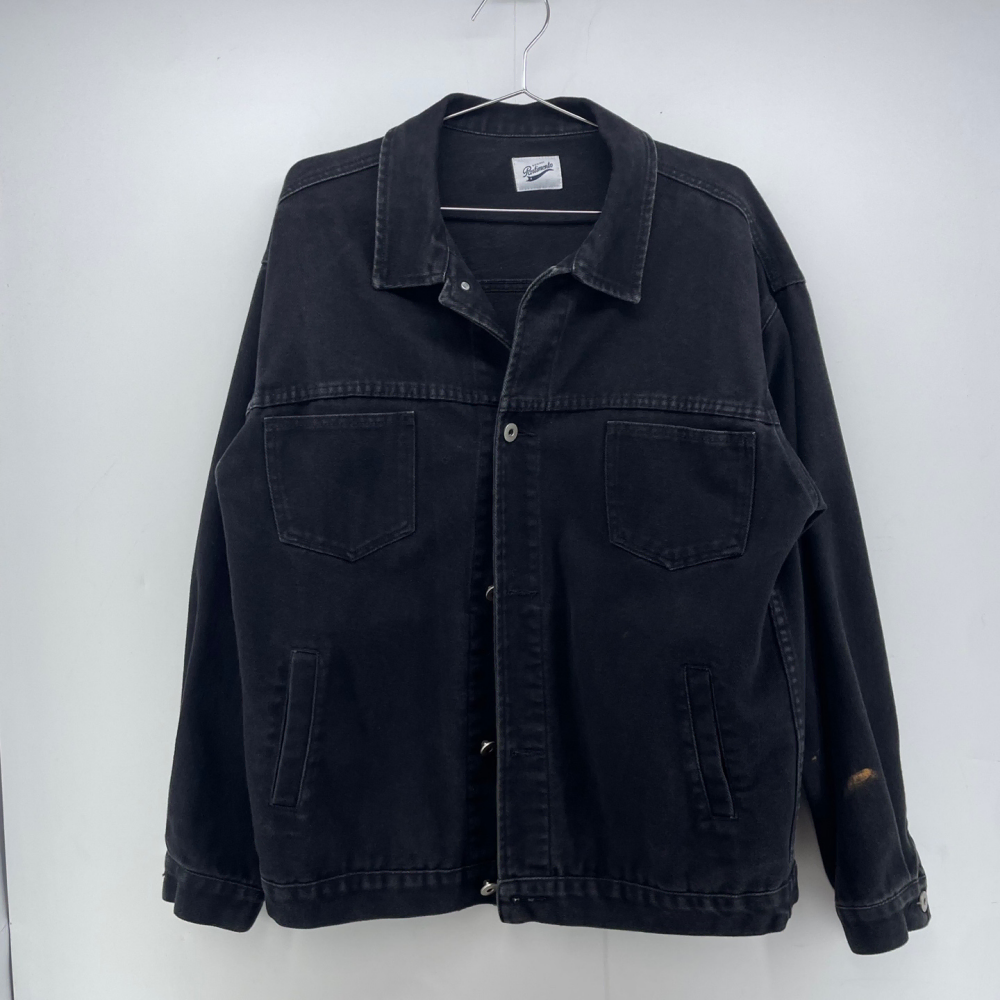 Medium Partimento Overfit Black Denim Jacket Vintage B-Grade ScuffsZoned