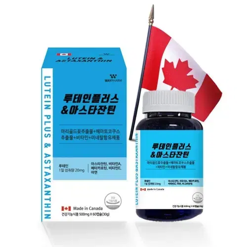 웨이팜 루테인플러스&아스타잔틴 500mg x 60캡슐x3BOX