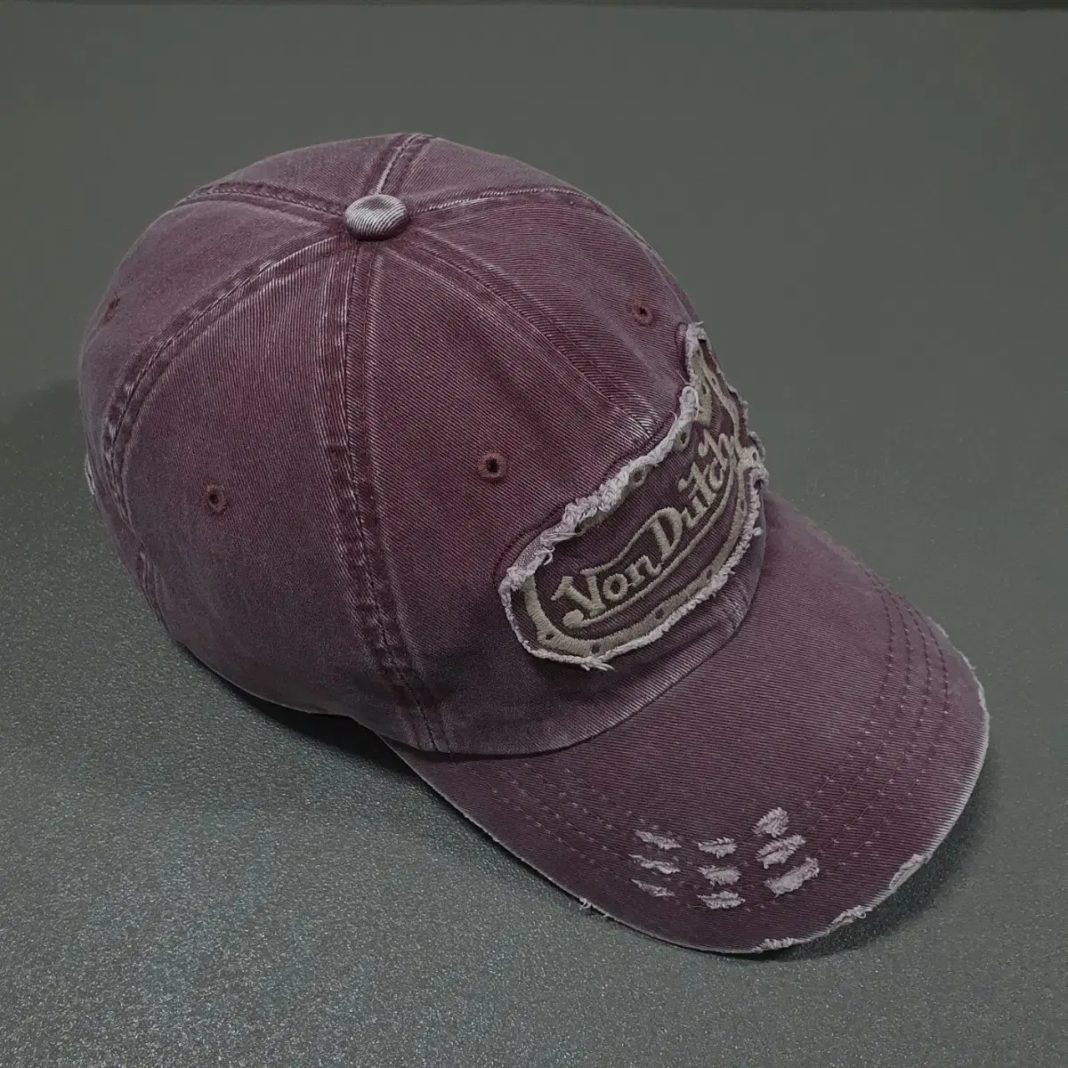 Von Dutch 본더치 그런지 데님 워싱 데미지 볼캡 모자 Y2K