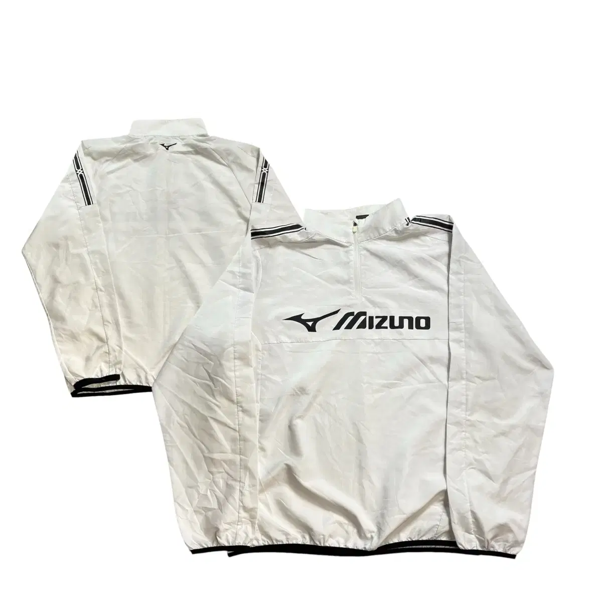 Mizuno White Big Logo Warm Up Windbreaker L