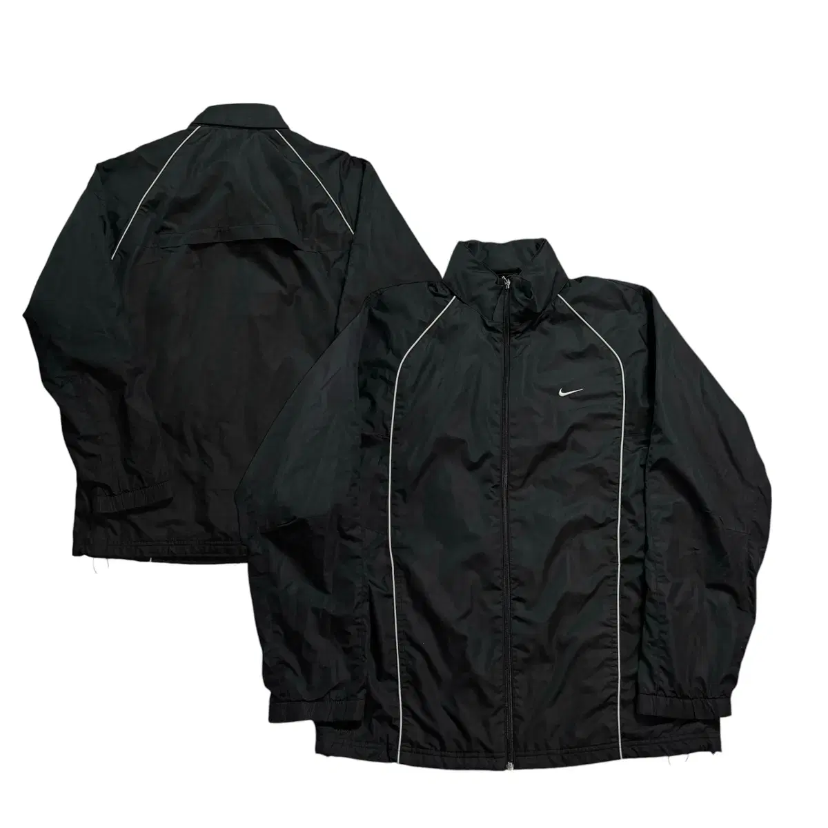 00s Nike Black White Point Windbreaker L