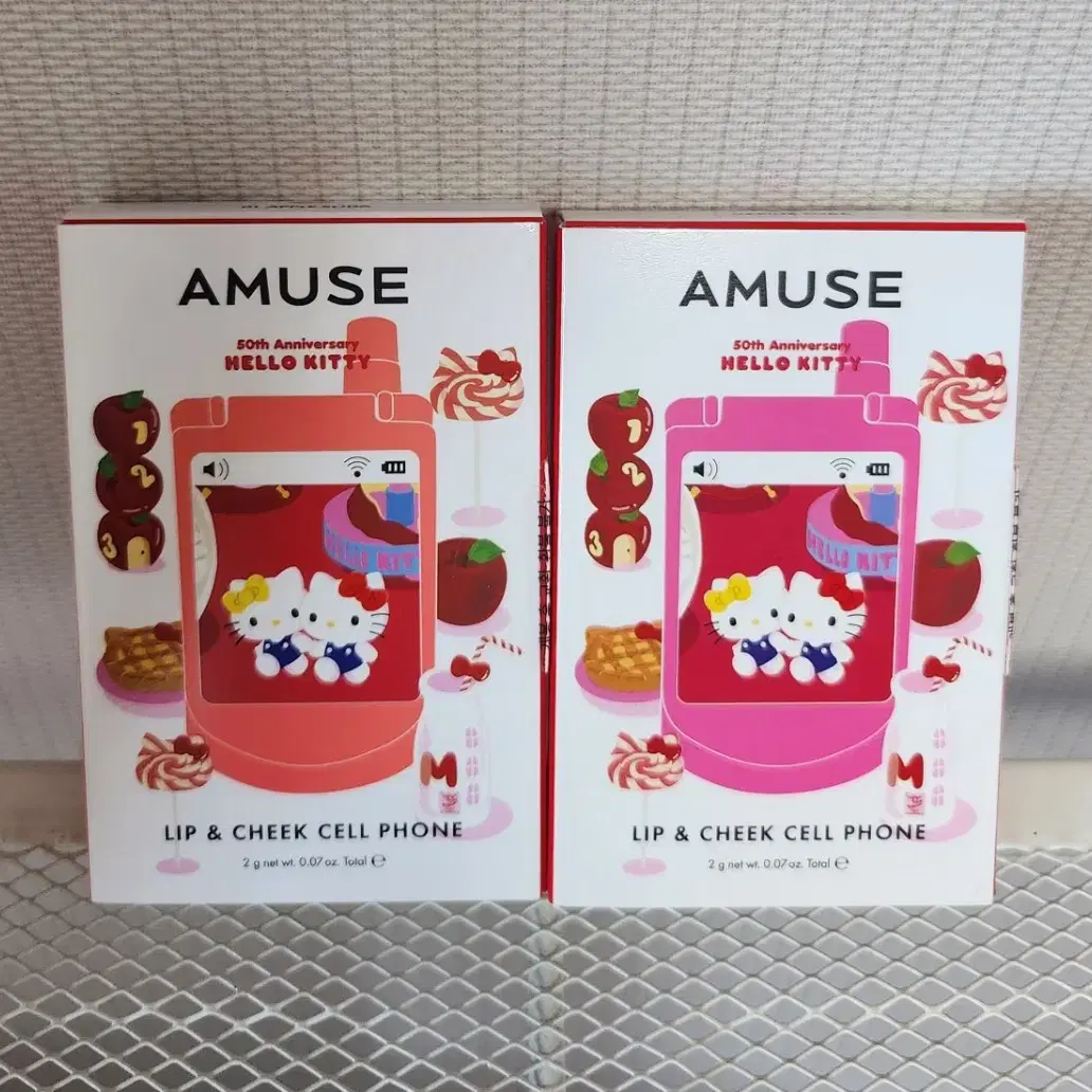 {최저가}[애플소다/핑크소다] AMUSE 어뮤즈 헬로키티 화장품 립앤치크