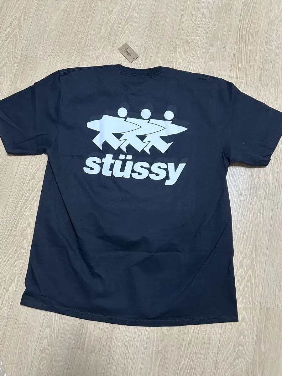 XL Stussy Short-Sleeved Surfwalk T-Shirt Black (Pigment X)