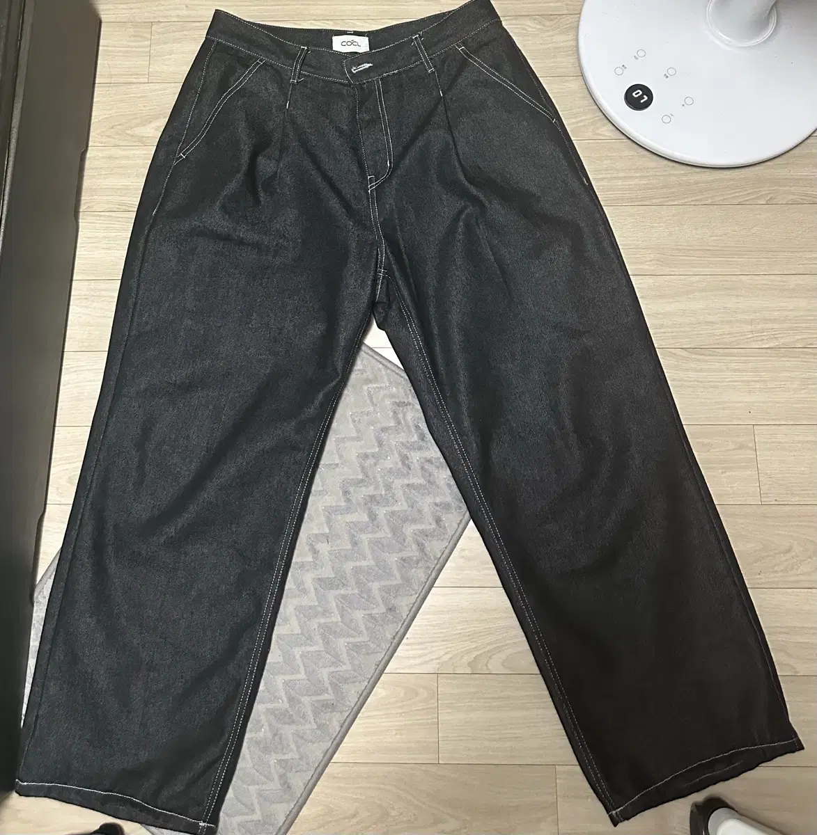 Custom Ackerclock Denim One-Tuck Wide-leg Pants