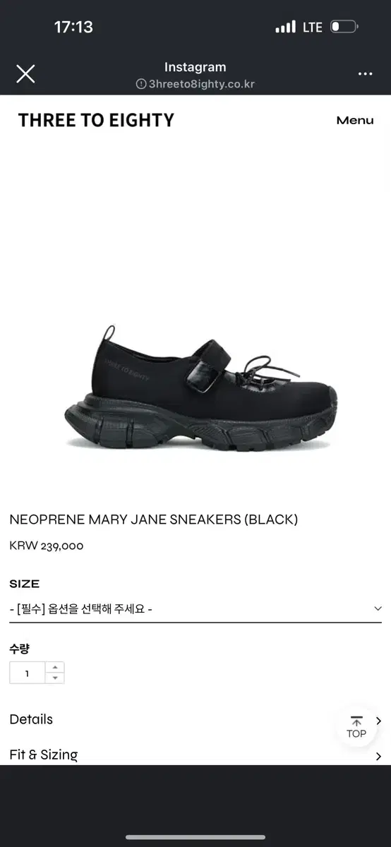 쓰리투에이티 NEOPRENE MARY JANE SNEAKERS