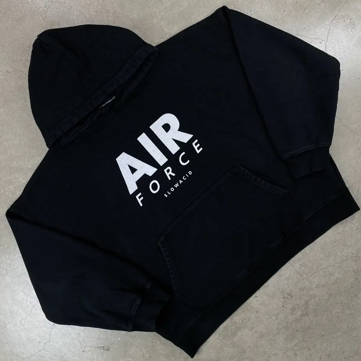 Slow-ashamed Logo Black Hoodie