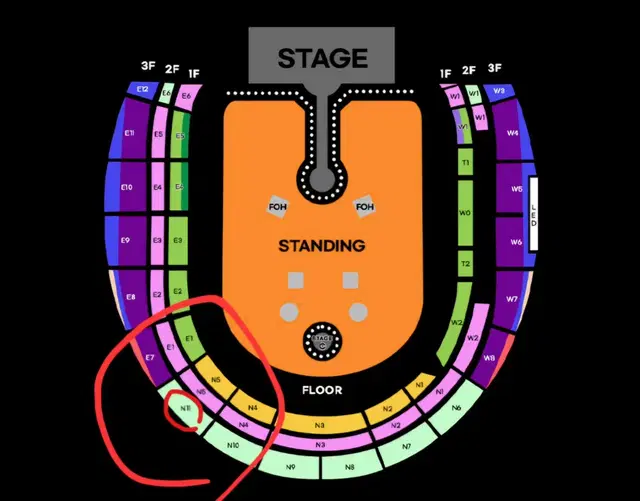 콜드플레이 24일 목요일 n11 (지정석B) 13열 3연석