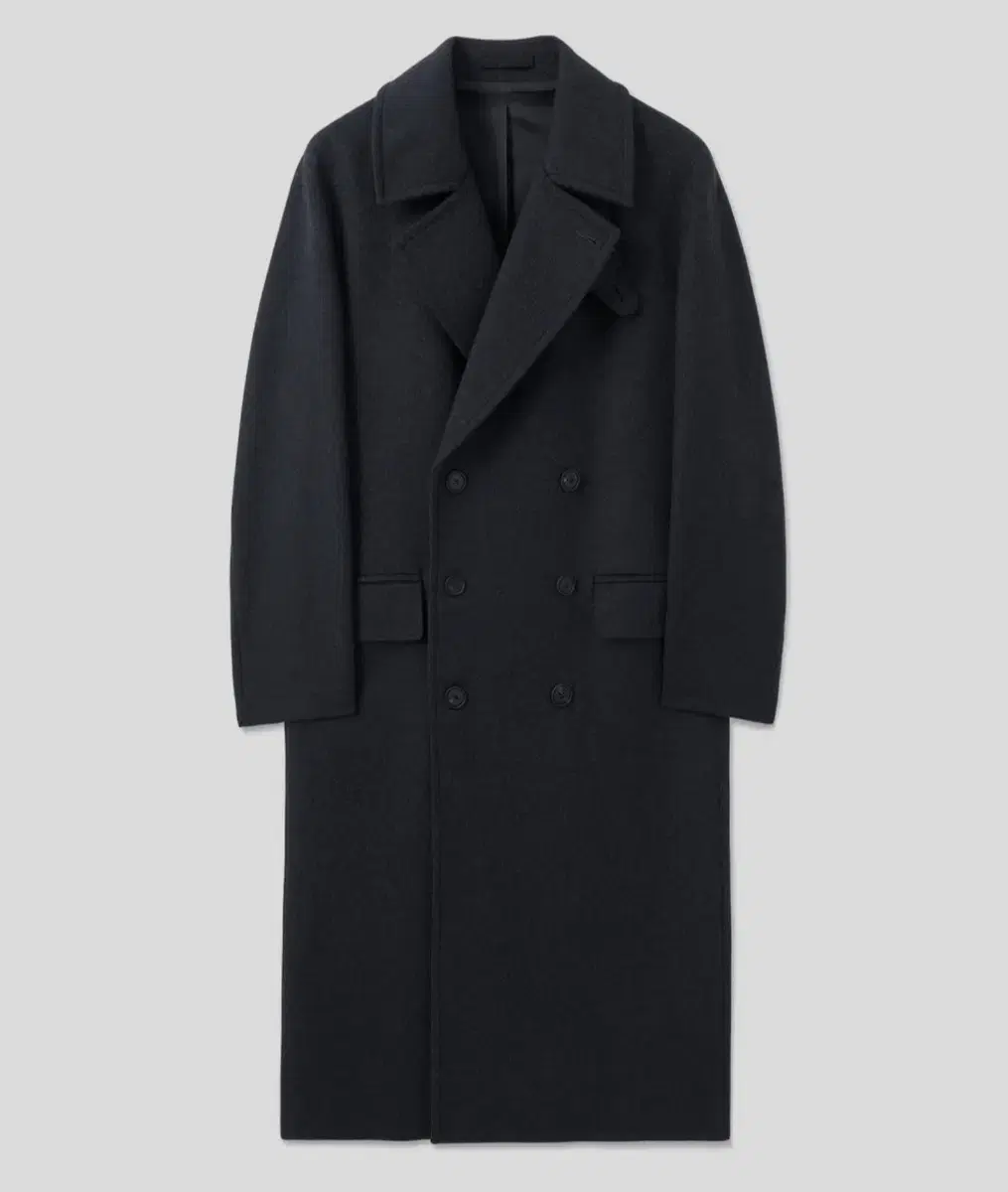 (NEW) The Knit Company Cashmere Blend Double Coat Charcoal