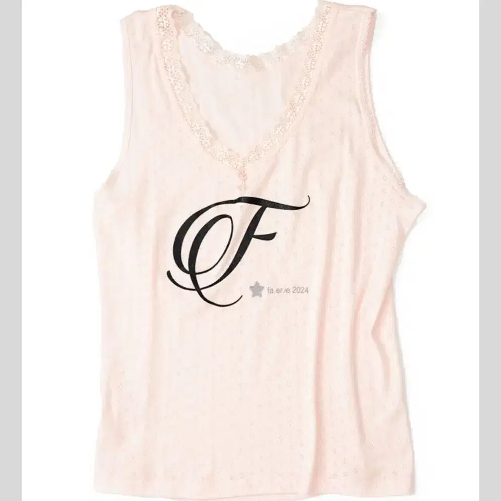 샵페어리 나시 F letter lace sleeveless 핑크