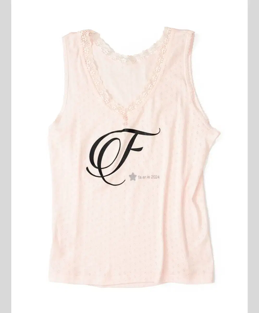 샵페어리 나시 F letter lace sleeveless 핑크