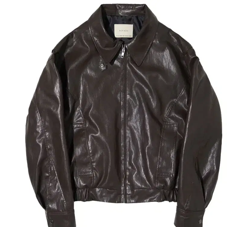 시야쥬 SIOT4075 Leather Bomber Jacket_Brown