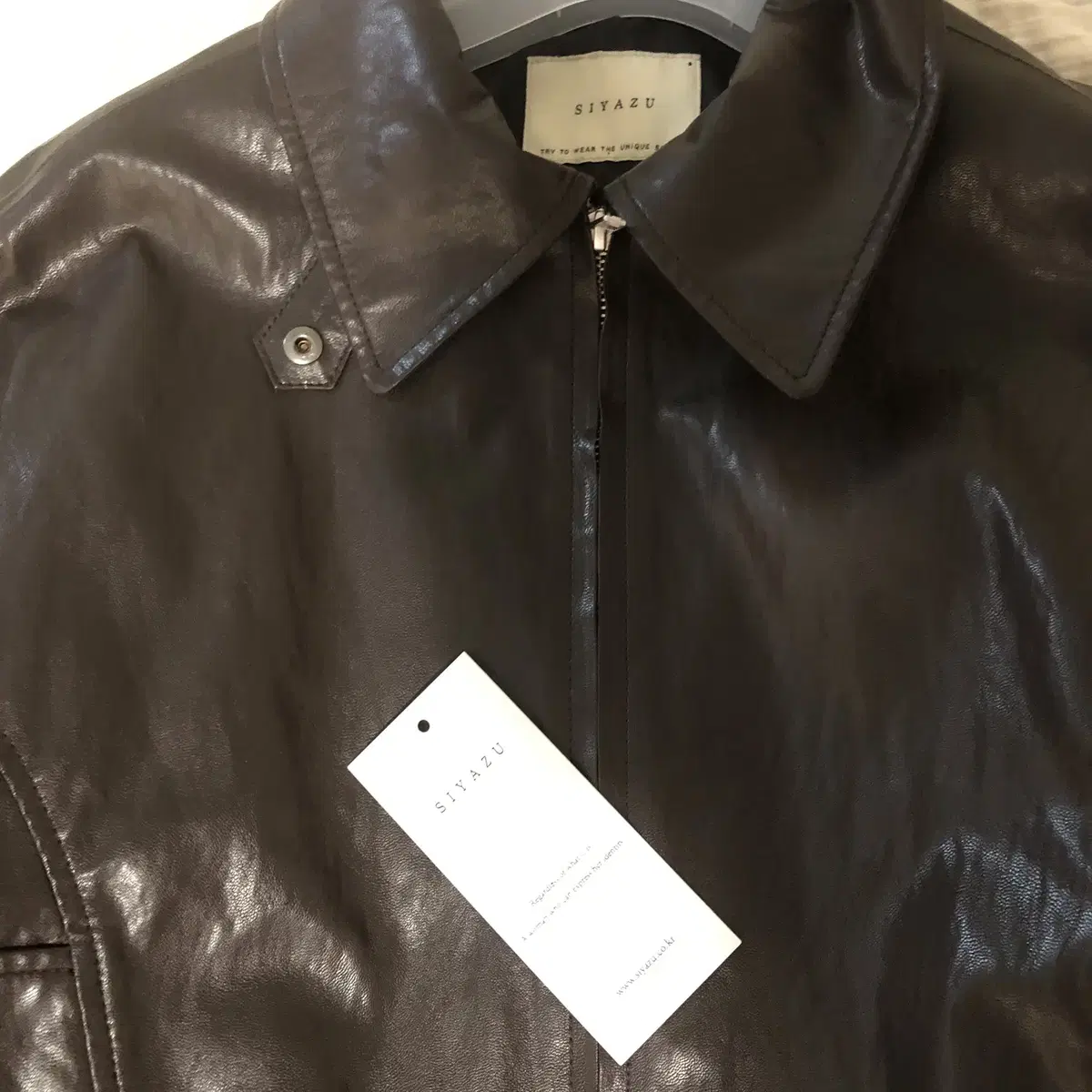 시야쥬 SIOT4075 Leather Bomber Jacket_Brown