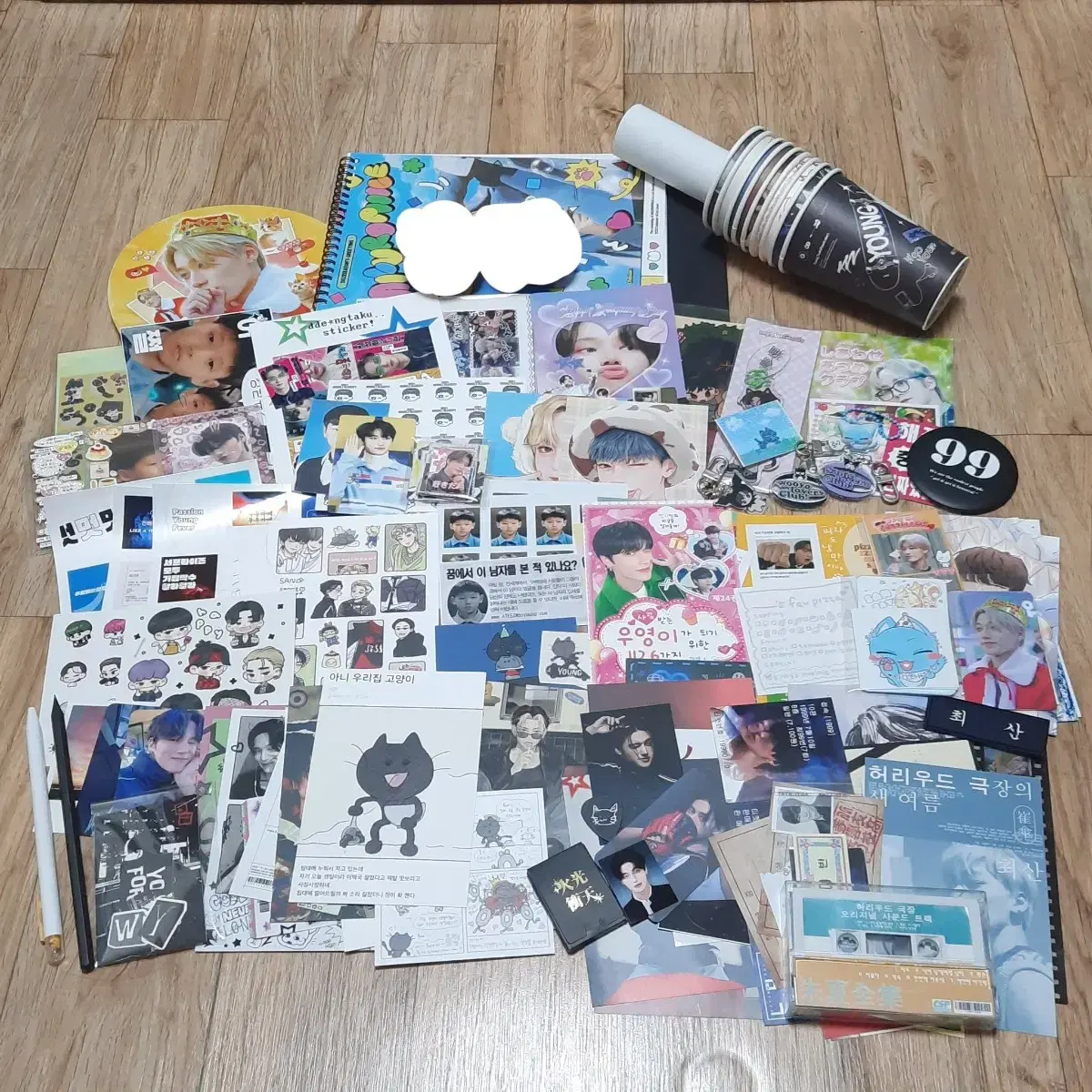 A total winner!! ateez unofficial goods bulk wts raw car birthday keyring sticker doll badges