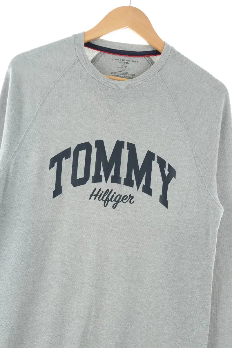 W(S) Tommy Hilfiger Man T-Shirt Gray Big Logo Old School-F410