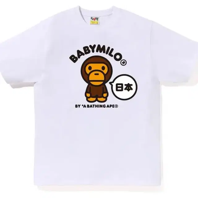 베이프 A BATHING APE 마일로 일본 반팔 티셔츠 화이트