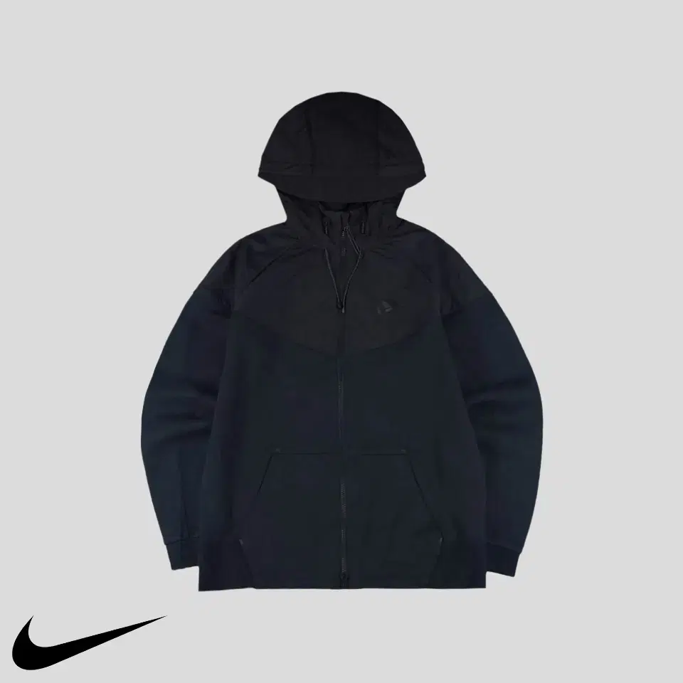 Nike Black Tonal Fuchsia Printed Windrunner Techpack Tech Fleece Two-Way Hooded Zip Up