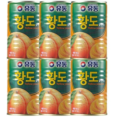 무료배송-황도 슬라이스 400g 6개 유동 복숭아 통조림