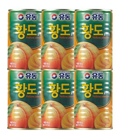 무료배송-황도 슬라이스 400g 6개 유동 복숭아 통조림