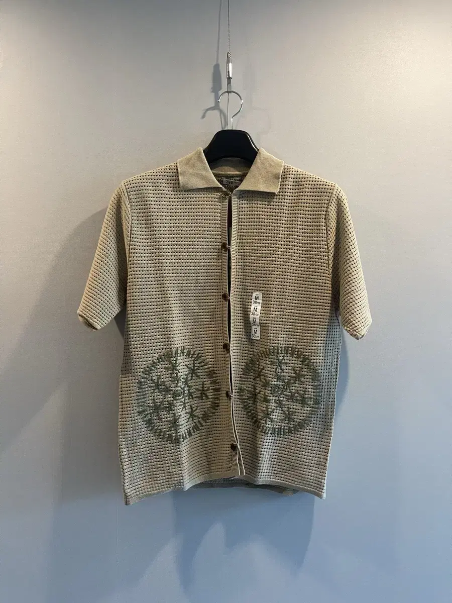 Zara Embroidered Knit Shirt Sand size M