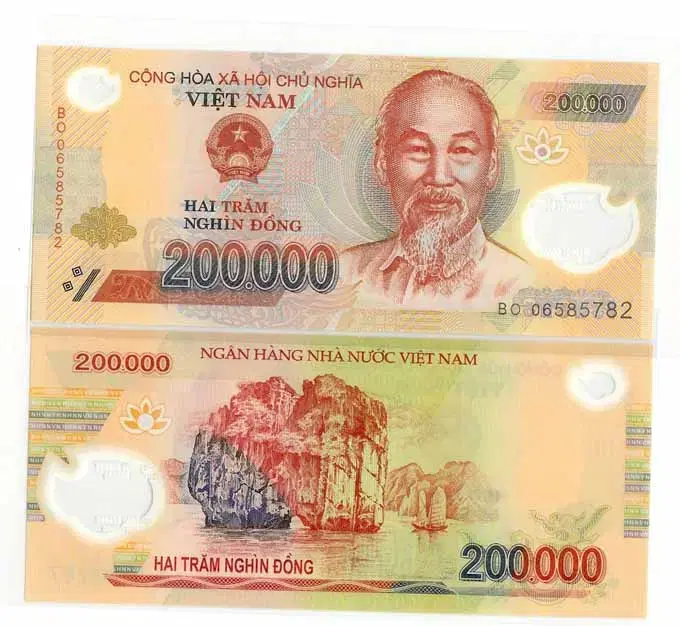 Vietnam 2006 issue 200,000 dong polymer-free banknote 200,000 Do