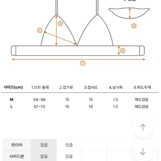 도로시와 흩겹 시리스 브라렛세트 m 새상품