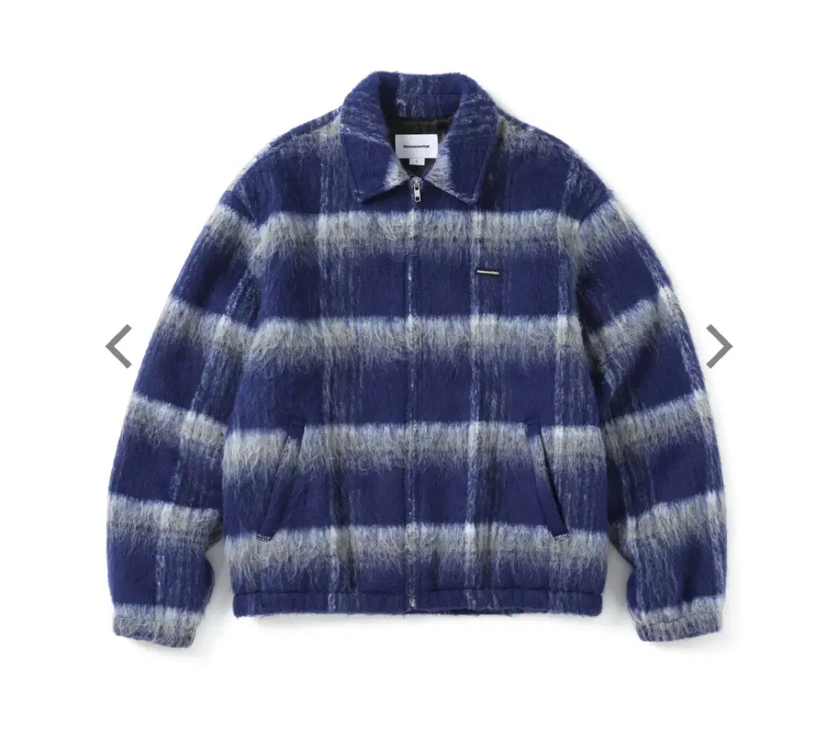 [Quick sale]This Is Never That Brushed Check Zip-up Jacket bloo L