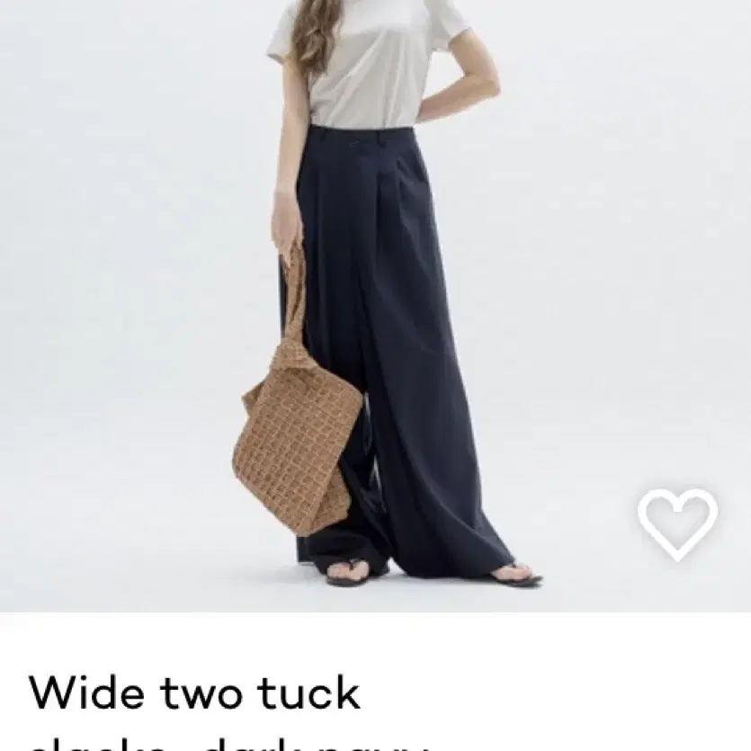 [PIEMUU] Wide two tuck slacks_dark navy