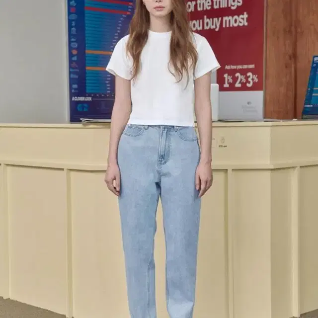 (피버착용) STU  Women Denim Pants Light Blu